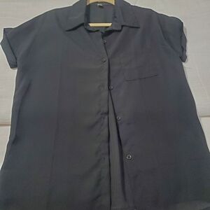 Brand Women's Black Button Down Shirt